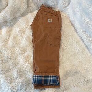 Carhartt Boys Size 8 Flannel-Lined Washed Dungaree